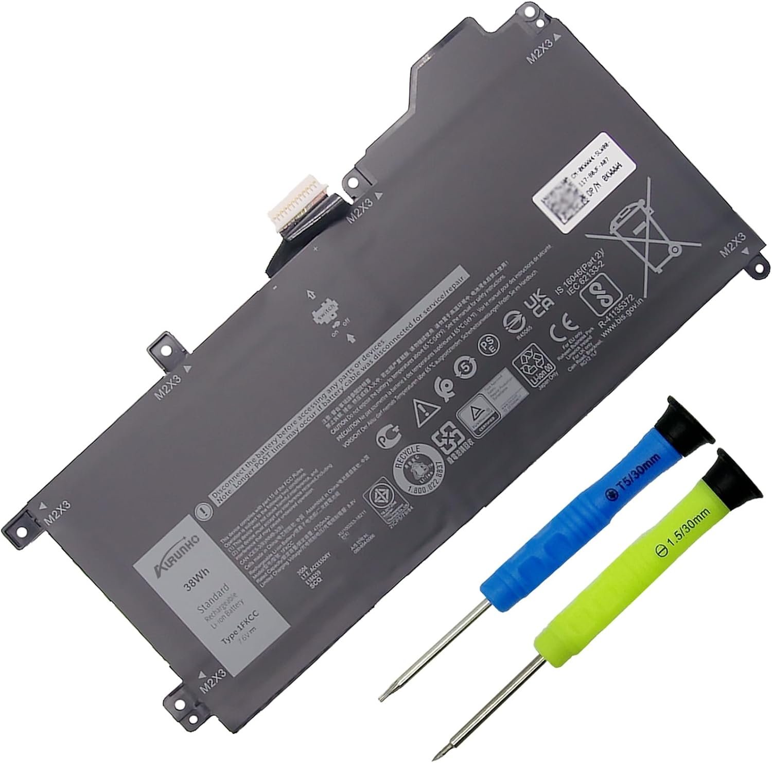 Battery for Dell Latitude 7200 7210 2-in-1 1FKCC Battery
