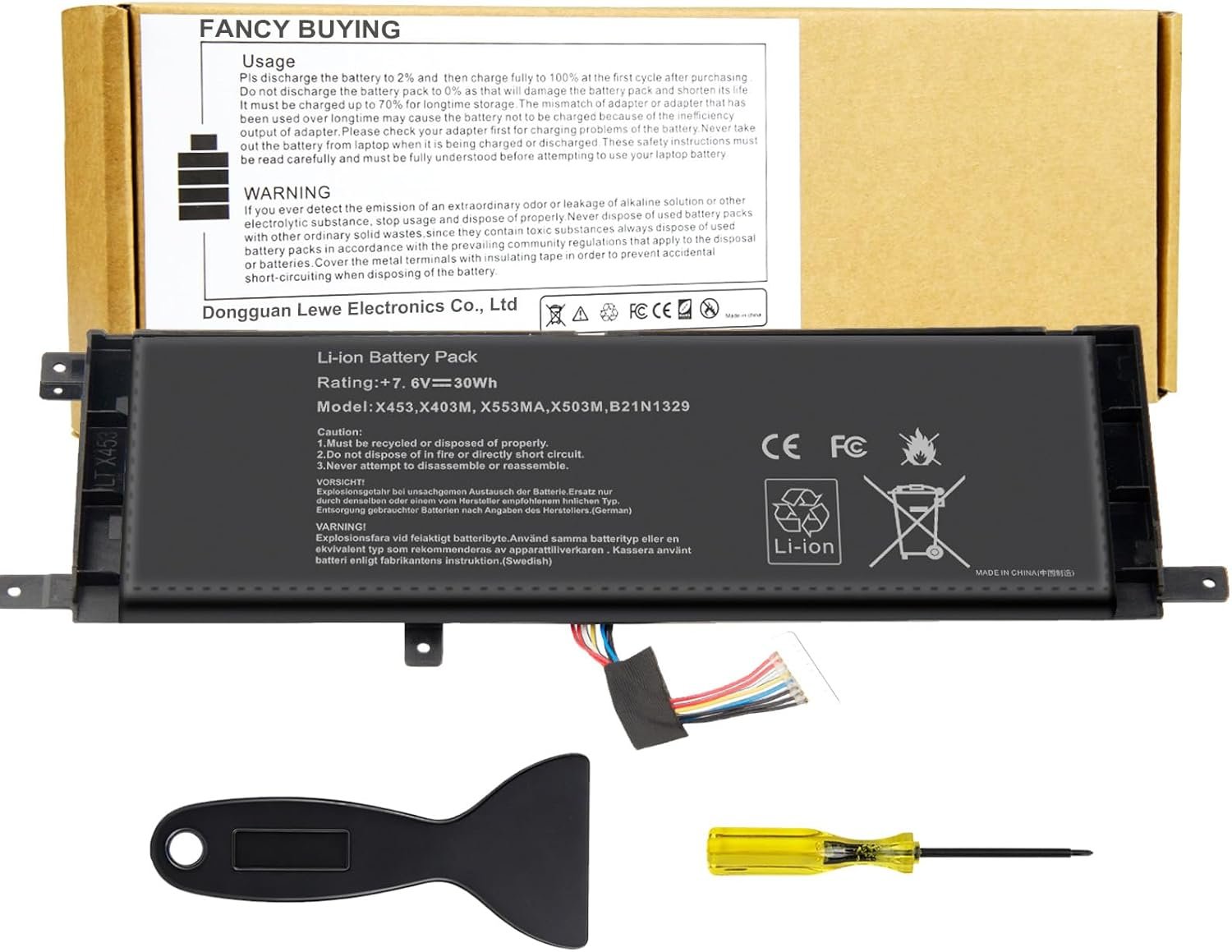 Laptop Battery for Asus X403 X403M X403MA X503M X502CA X453 X453M X453MA X553 X553M X553MA
