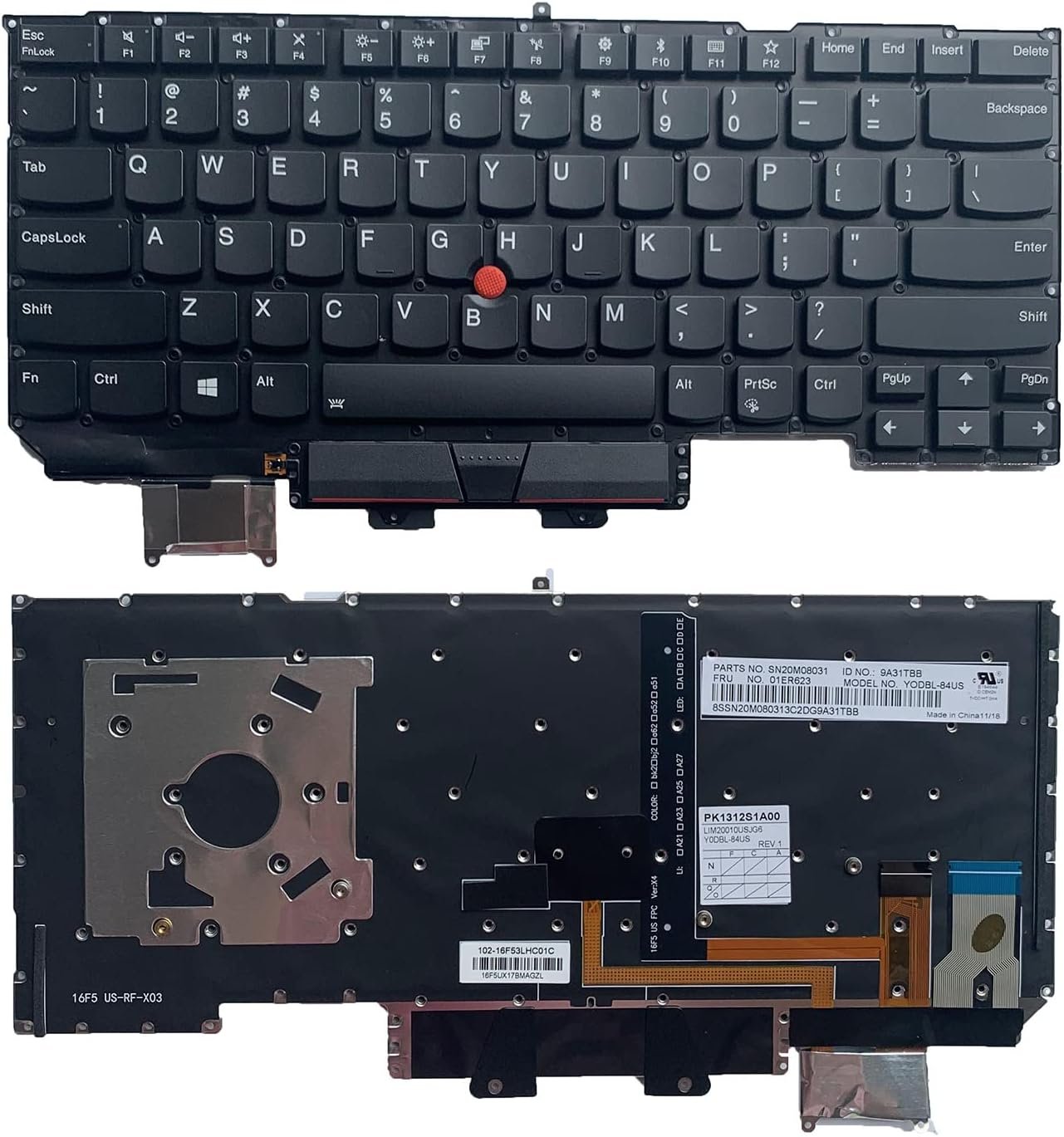 Lenovo ThinkPad X1 Carbon 5th / 6th Gen (2017/2018) Laptop Keyboard Replacement US Layout