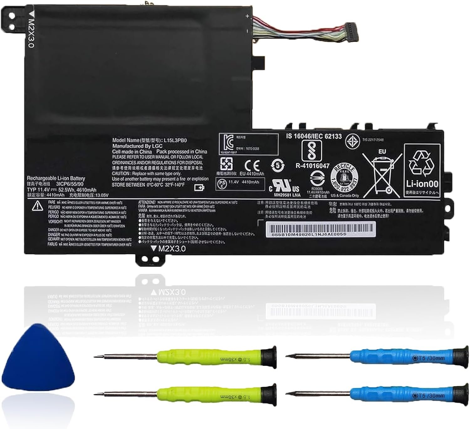 L15L3PB0 Laptop Battery Compatible with Lenovo IdeaPad 330S-14AST 330S-14IKB 330S-15ARR 330S-15AST 330S-15IKB Series 5B10Q39202 Series L15M3PB0 L15C3PB1 11.4V 52.5Wh