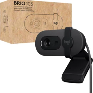 Logitech Brio 105 Full HD 1080p Business Webcam with Auto-Light Balance, USB-A, Privacy Shutter
